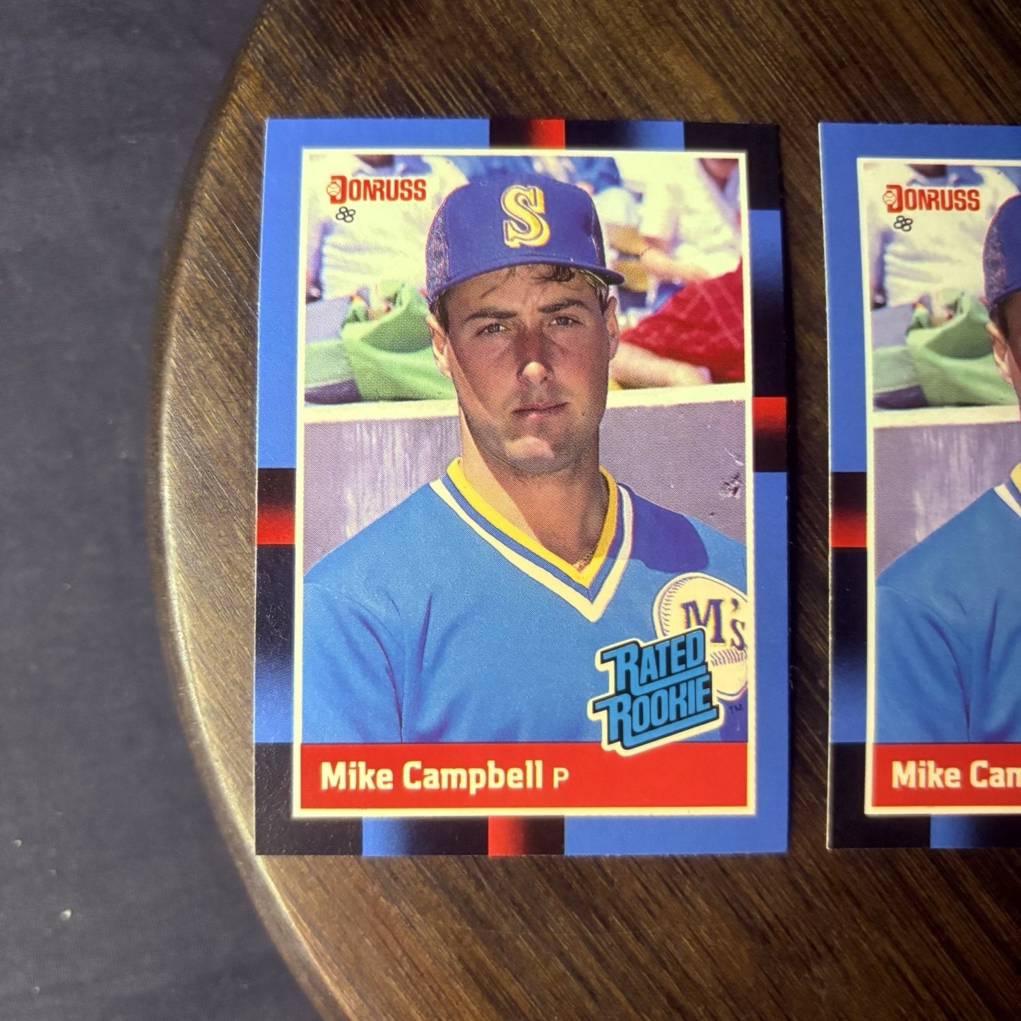(3) 1988 Donruss #30 Mike Campbell RC Seattle Mariners Card Lot2