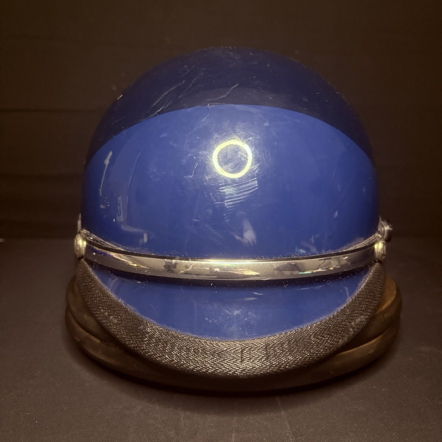 Vintage Police Riot Helmet Blue & Silver (Size Extra Large) Display Only1