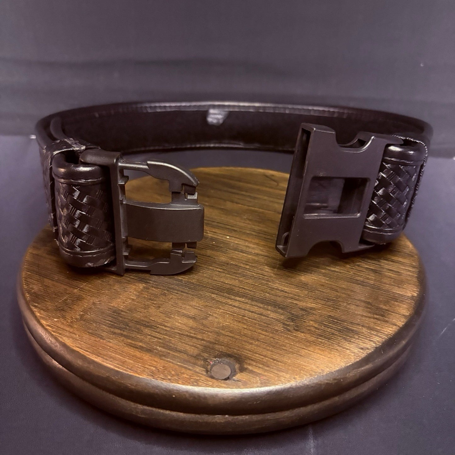 Bianchi 7950 Duty Belt Waist Size 34”-40” AccuMold Black Basketweave Leather1