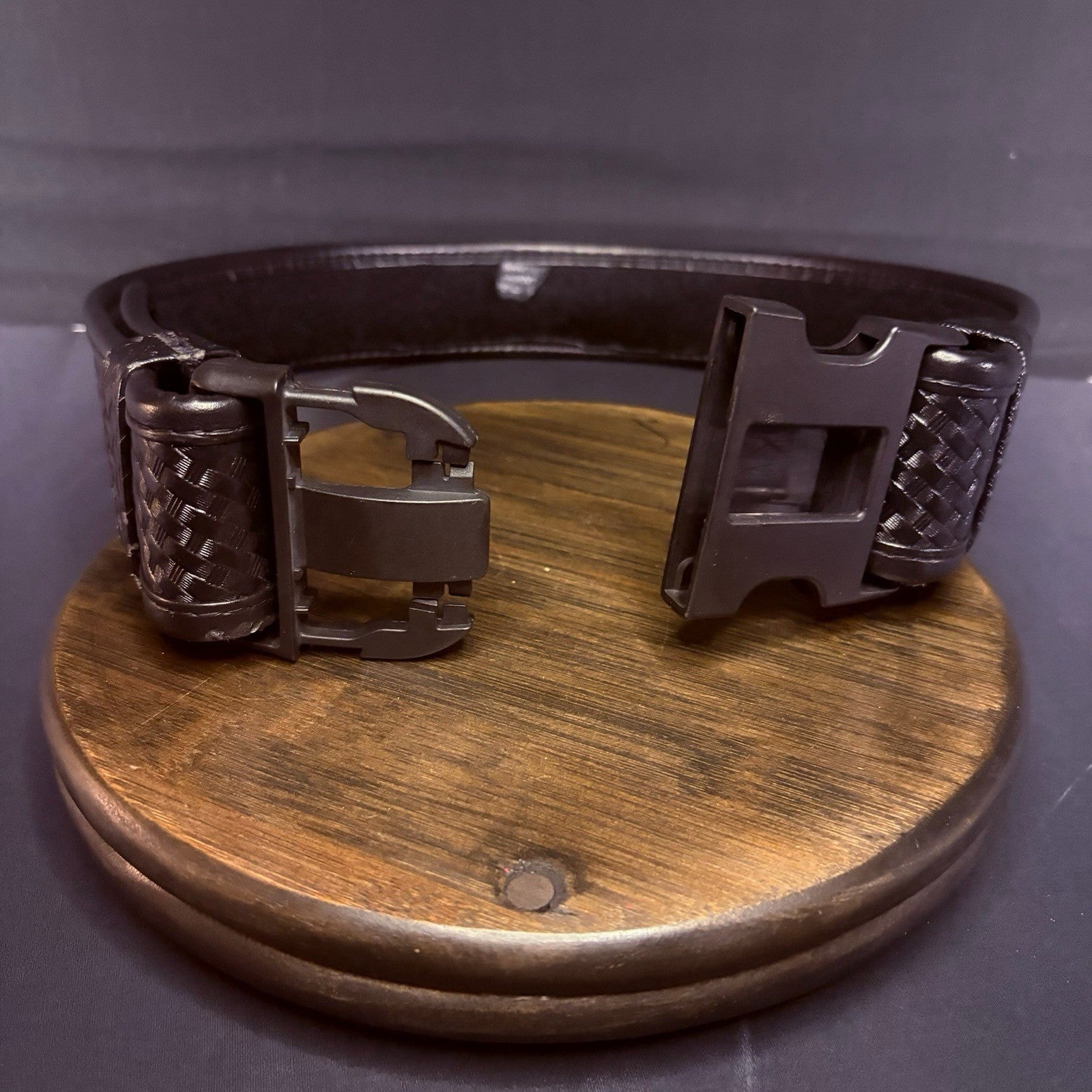 Bianchi 7950 Duty Belt Waist Size 34”-40” AccuMold Black Basketweave Leather1
