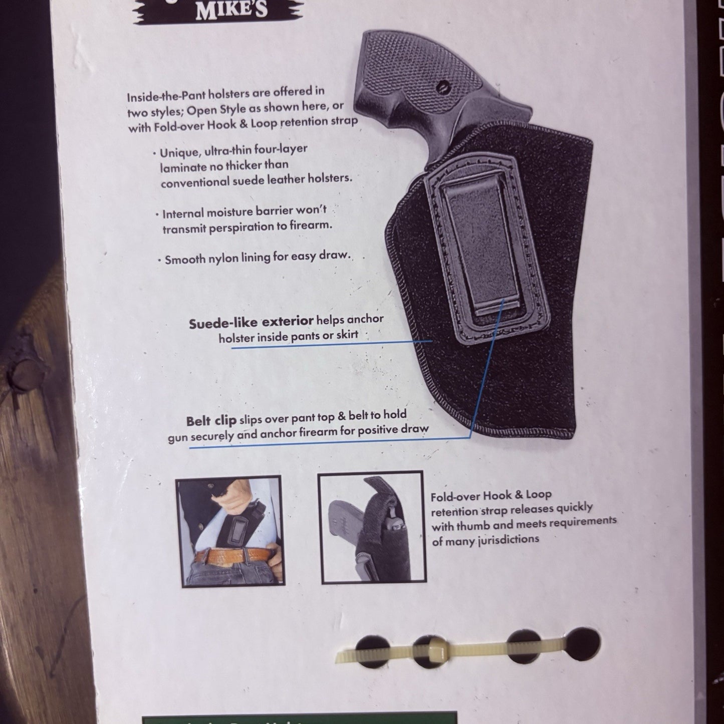 Uncle Mikes Inside The Pants Holster RH  SIZE 16 Autos 3 1/4" 3 3/4" Barrel6