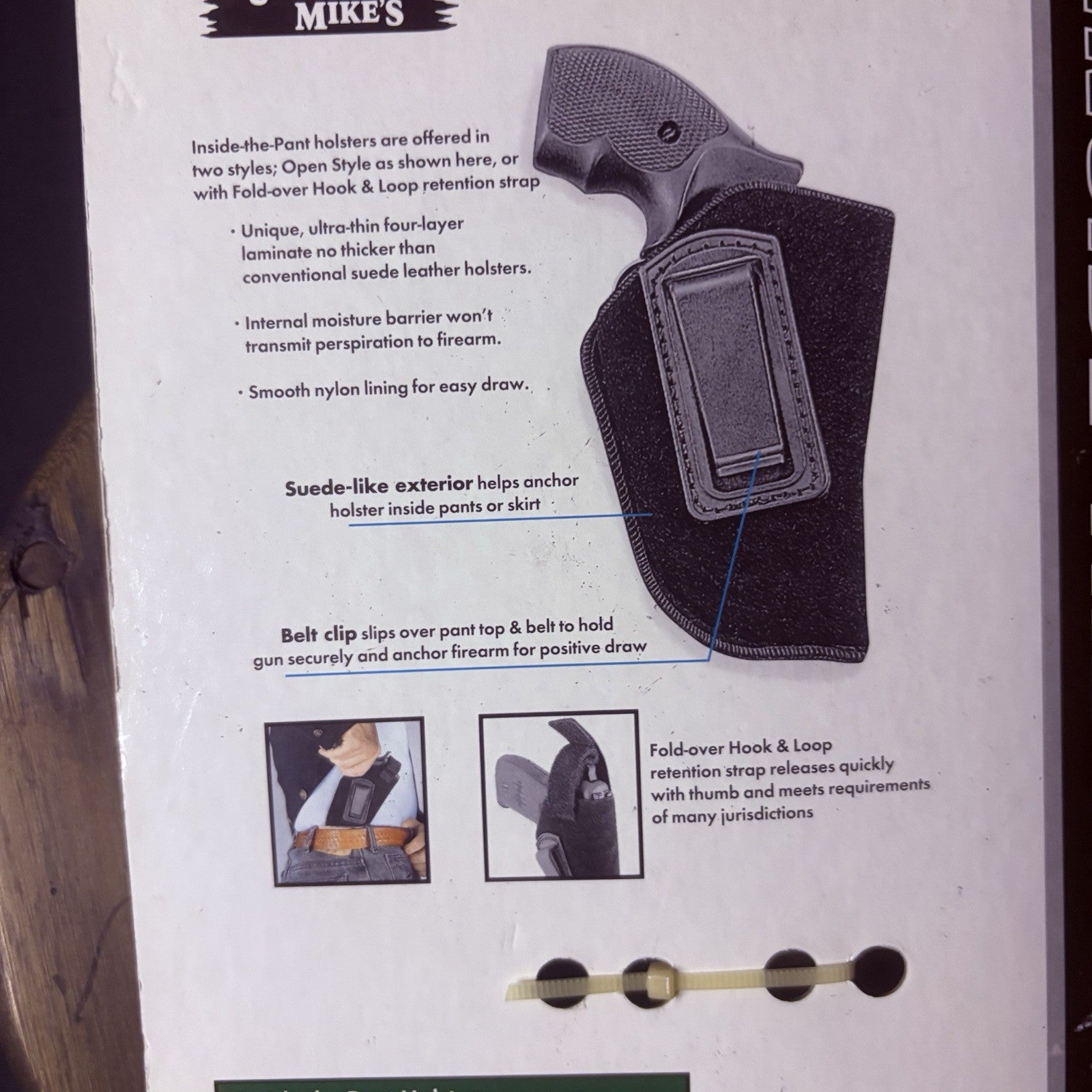 Uncle Mikes Inside The Pants Holster RH  SIZE 16 Autos 3 1/4" 3 3/4" Barrel6