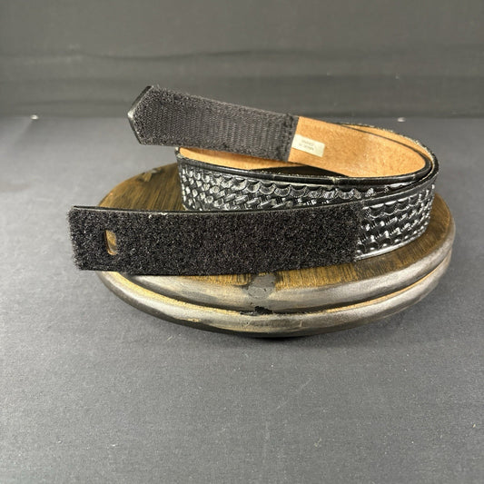 DutyMan Leather Duty Belt ( 1321 ) Size: 32, Black Basket Weave Buckleless Belt0