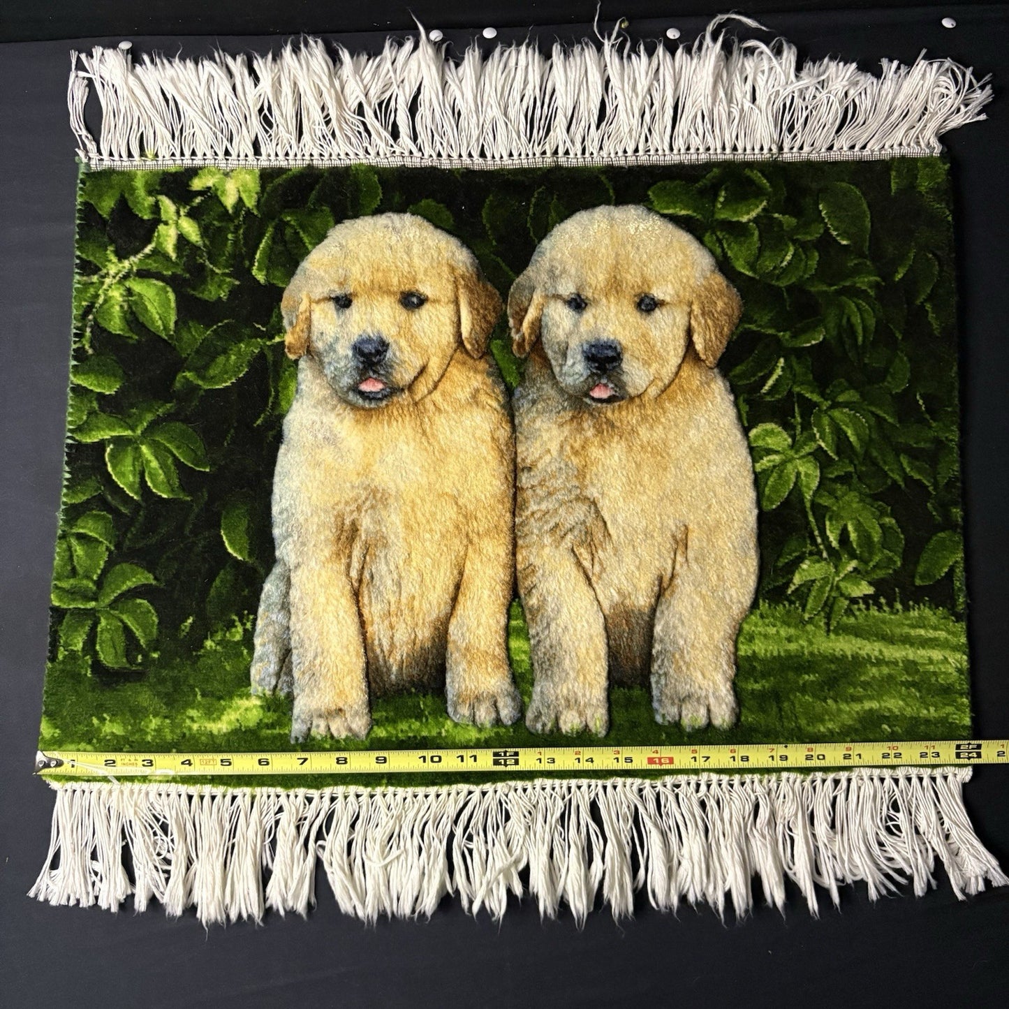 Pictorial Rug 3D Puppy Hand Knotted 24”x17” 224KPSI w/Free Rug Hangers14