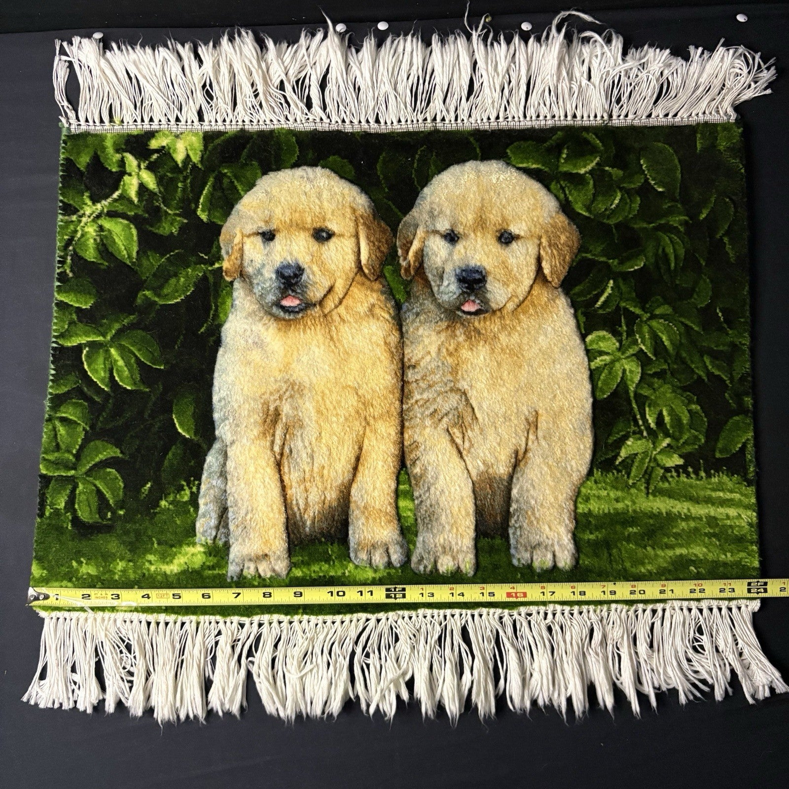 Pictorial Rug 3D Puppy Hand Knotted 24”x17” 224KPSI w/Free Rug Hangers14