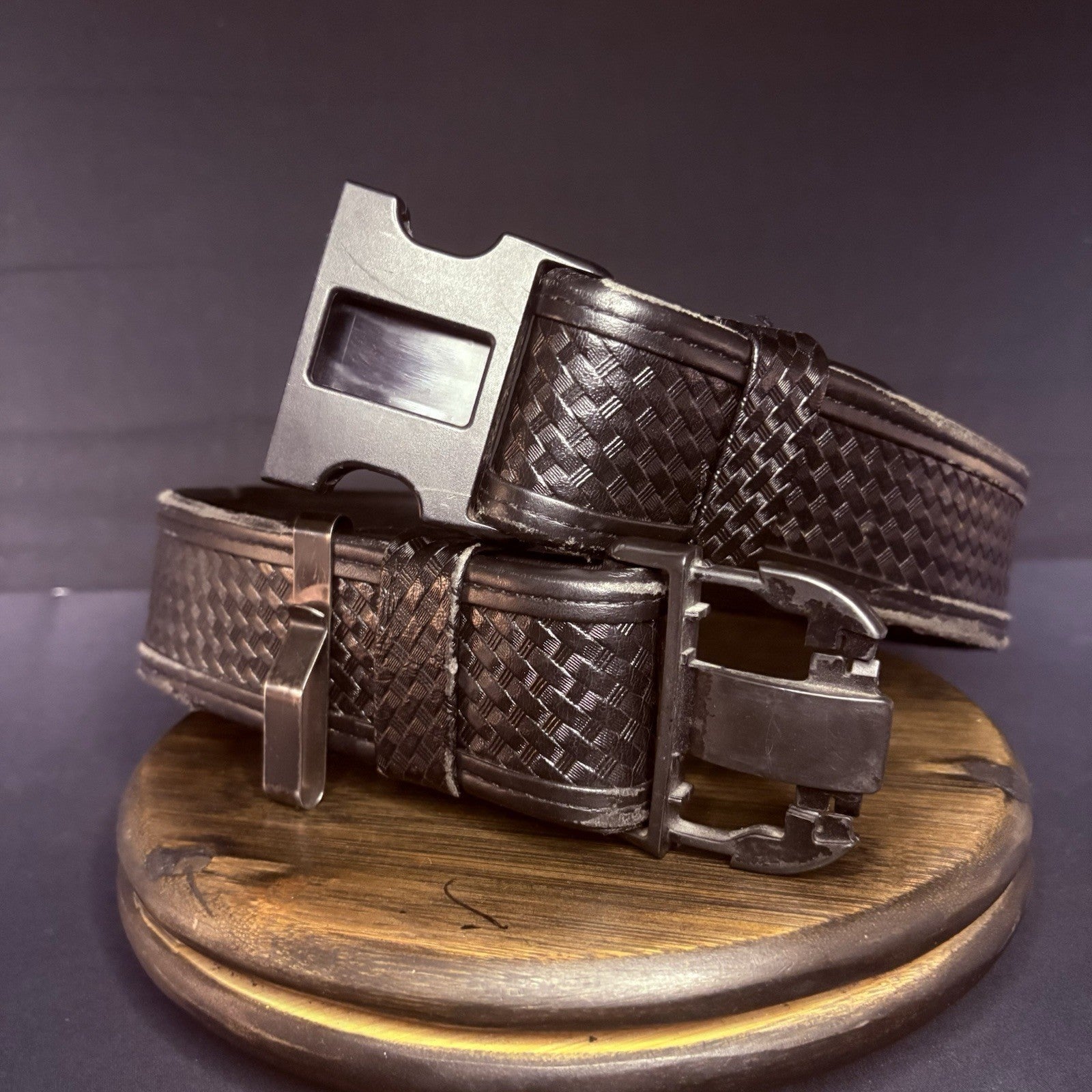 Bianchi 7950 Duty Belt Size 34”-40” w/Clip AccuMold Black Basketweave Leather0