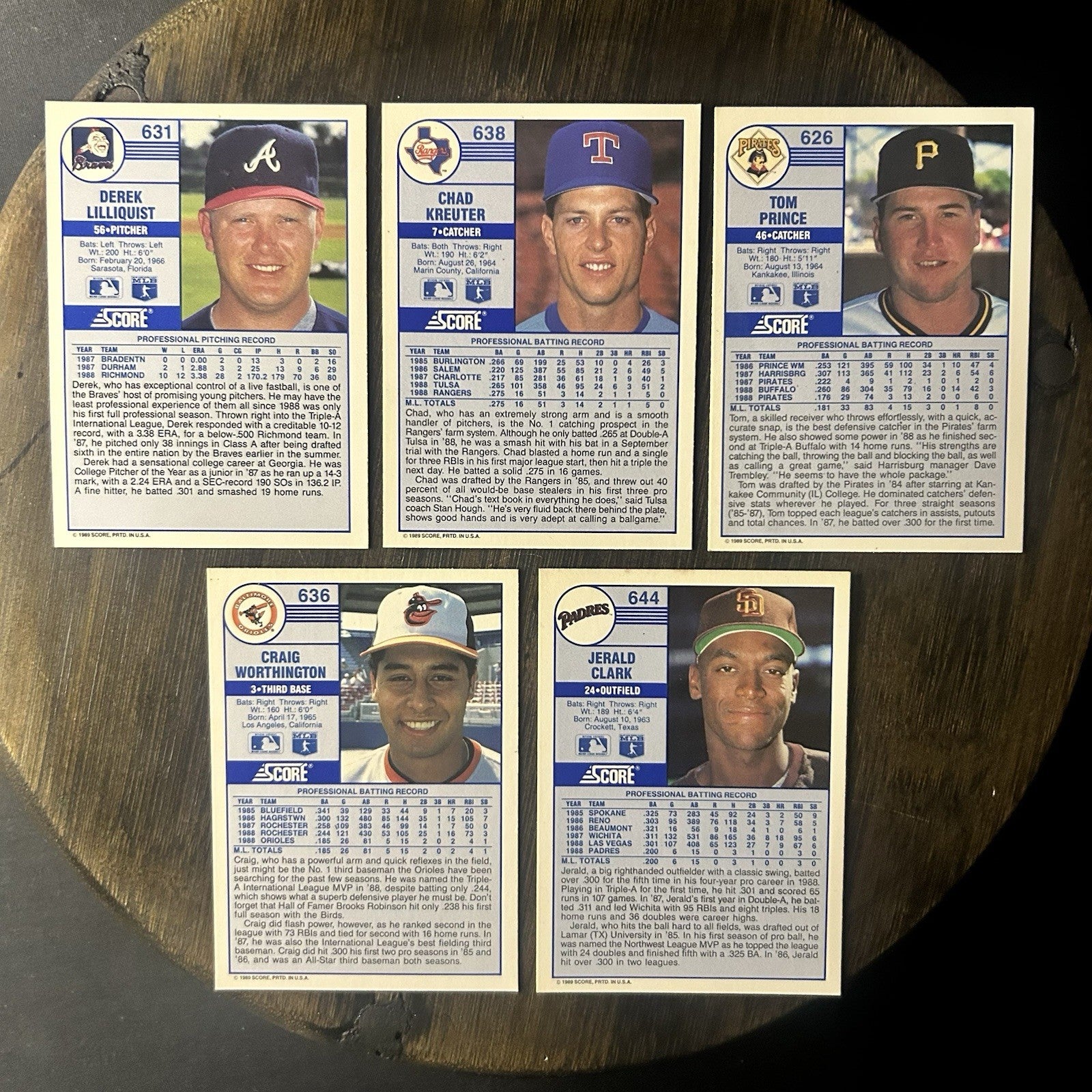 1989 Score Rookie Card (Lot Of 5) MLB Baseball Trading Cards 1