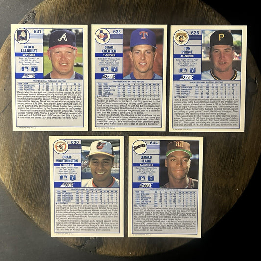 1989 Score Rookie Card (Lot Of 5) MLB Baseball Trading Cards 1
