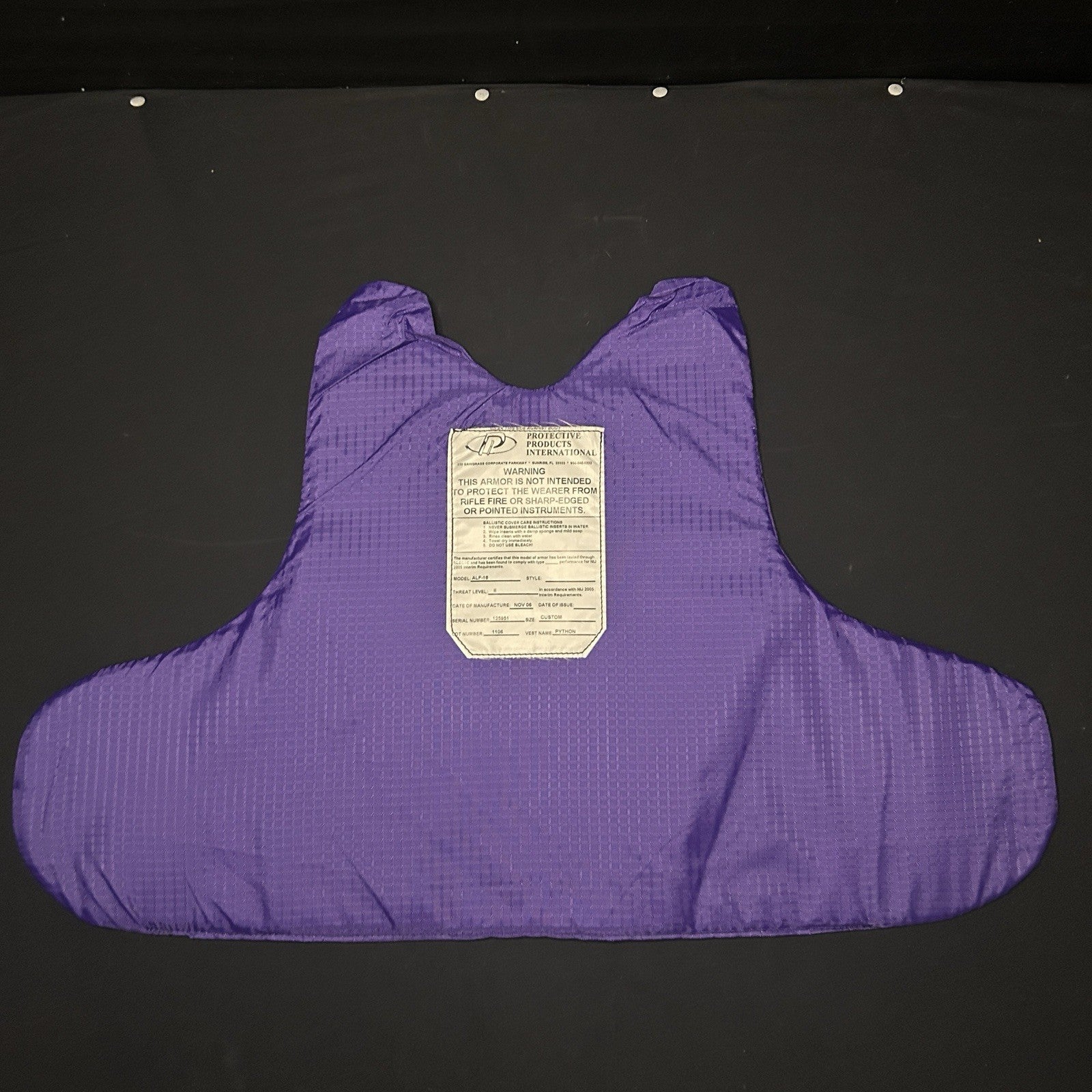 PPI Bullet Proof Vest Size XL Level II (2) Ballistic Concealable Vest8