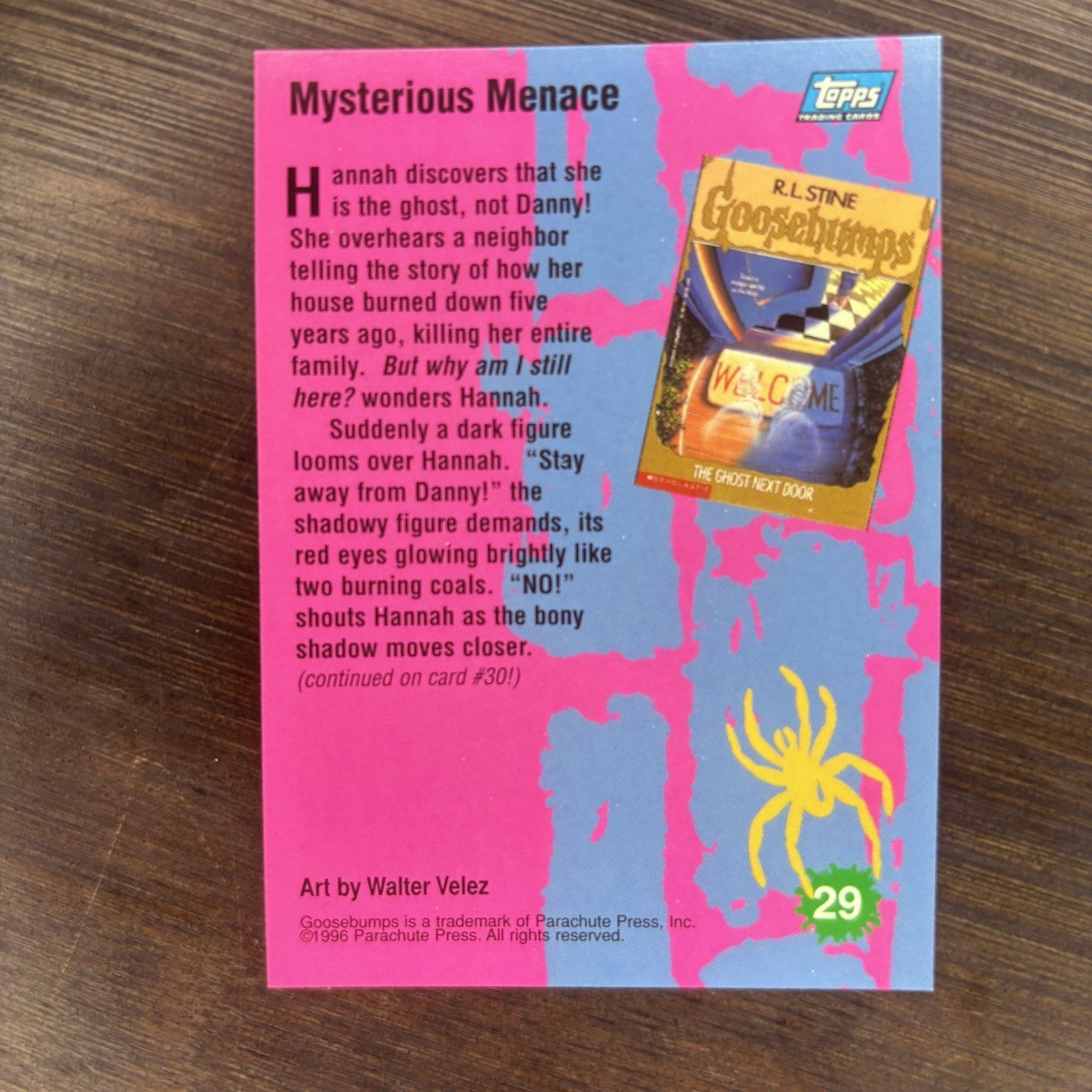 1996 Goosebumps Mysterious Menace #29 High Grade Topps Trading Card, See Photos1