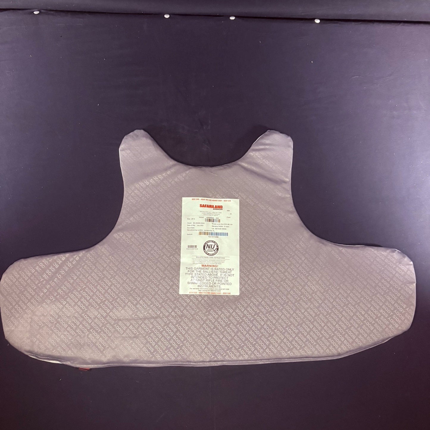 Safariland 2021 SX Bullet Proof 3A Vest Size XXL Thinnest IIIA Ballistic Armor2