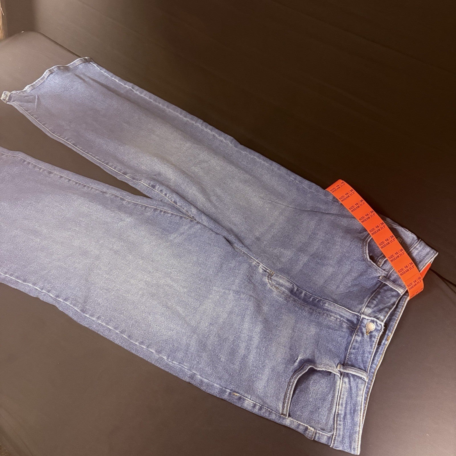 Well Worn Wide Leg High Rise Blue Jeans, SIZE 16/36 31.5" Long NWT6