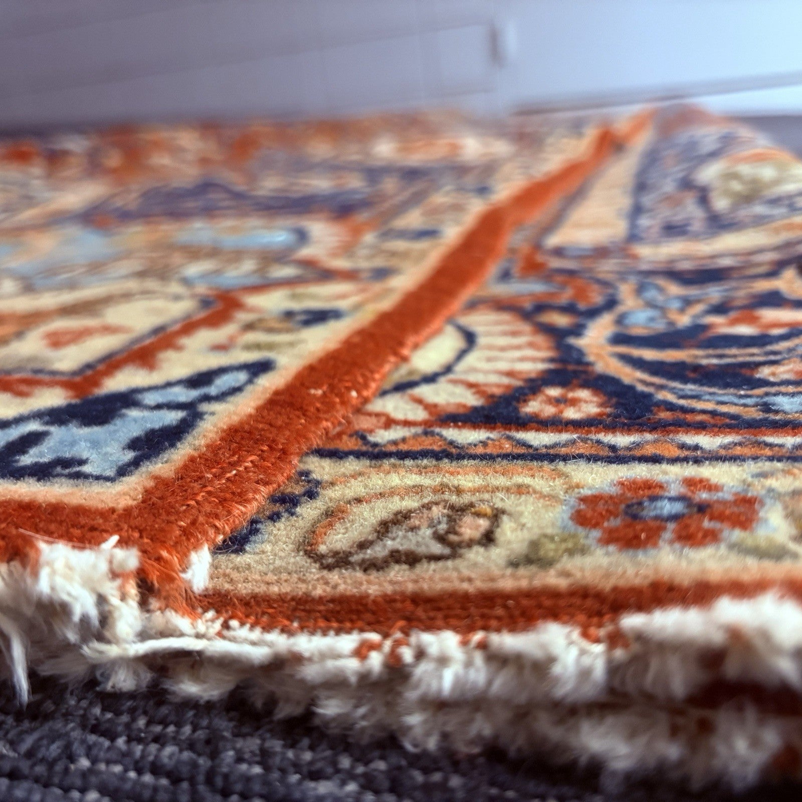 Antique Persian Hand Knotted Pictorial Rug 4'x6' 289 KPSI 1940s Tabrizz Rug22