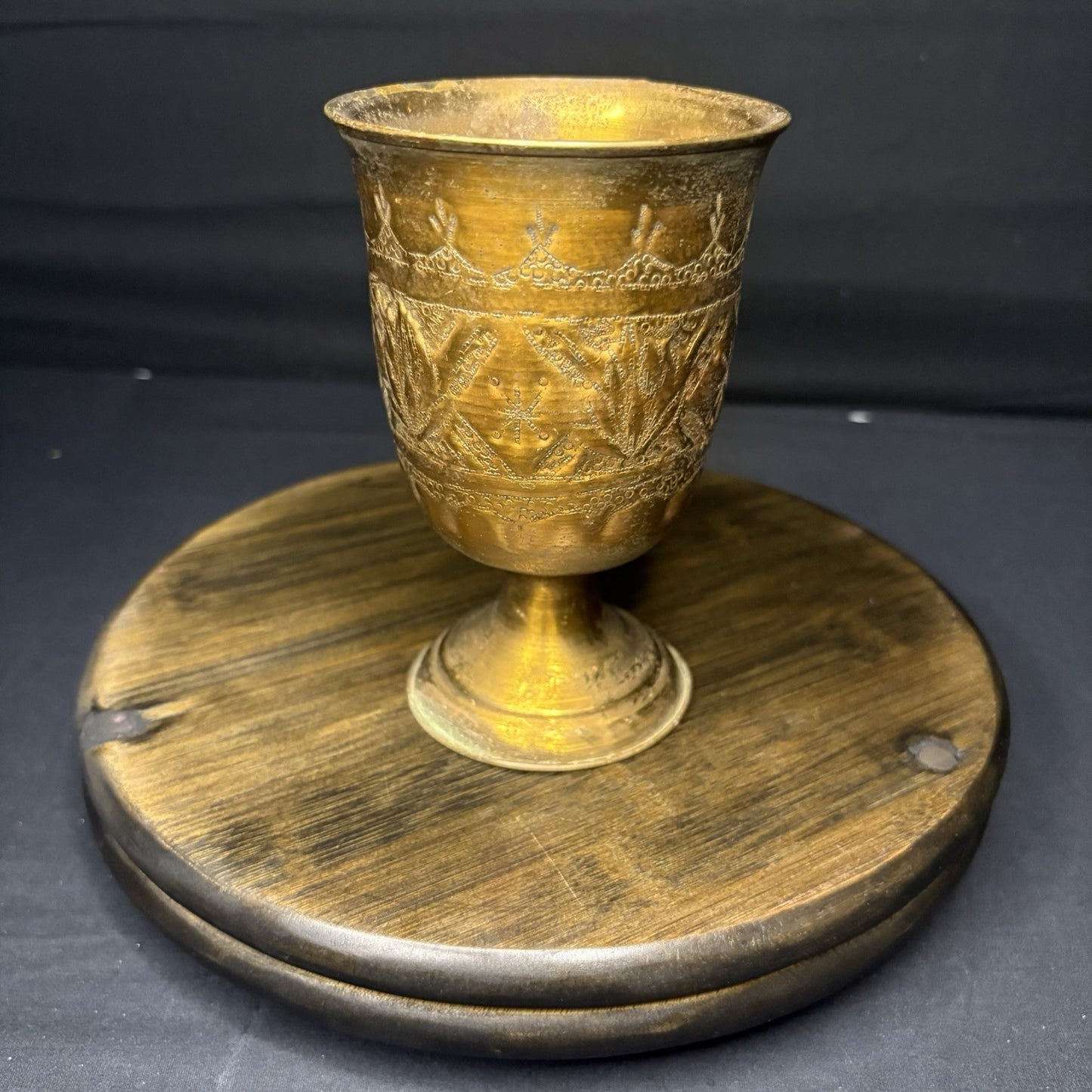 Goblet Qajar Dynasty Antique Copper Hand Etched Goblet (cup) Early 1900s2