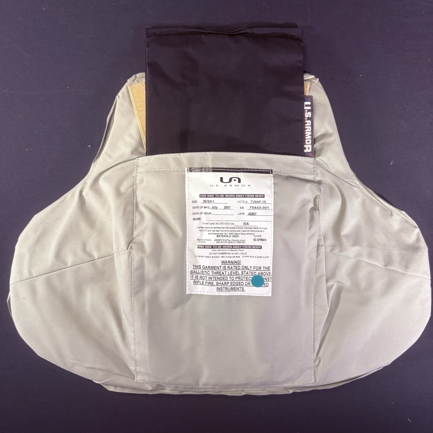 US Armor IIIA (3A) Bullet Proof Vest (Size Female SMALL) With Trauma Plate10