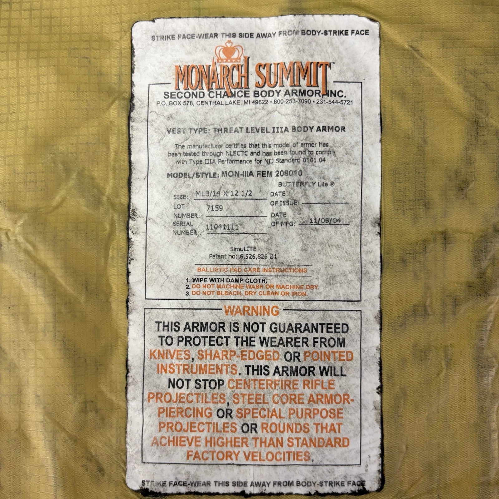 3A (IIIA) Bullet Proof Vest Size Medium Female Second Chance Body Armor18