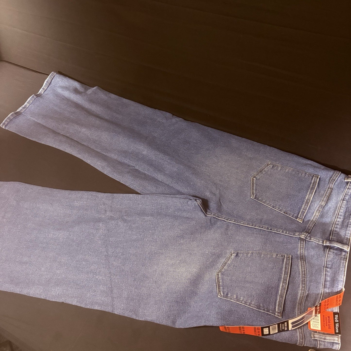 Well Worn Wide Leg High Rise Blue Jeans, SIZE 16/36 31.5" Long NWT11