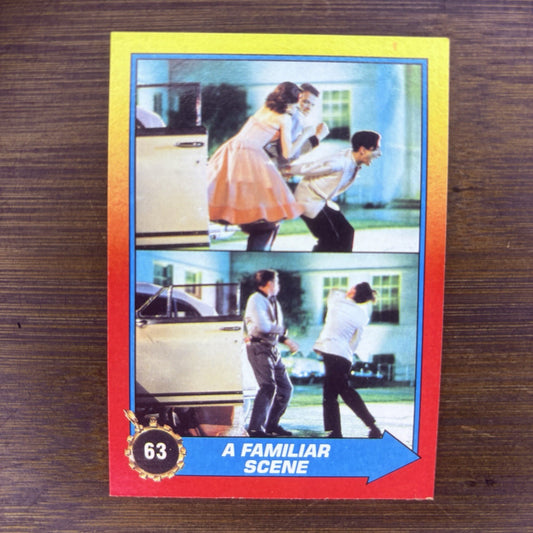 1989 Back To The Future #63 Topps Trading Card "A Familiar Scene"0