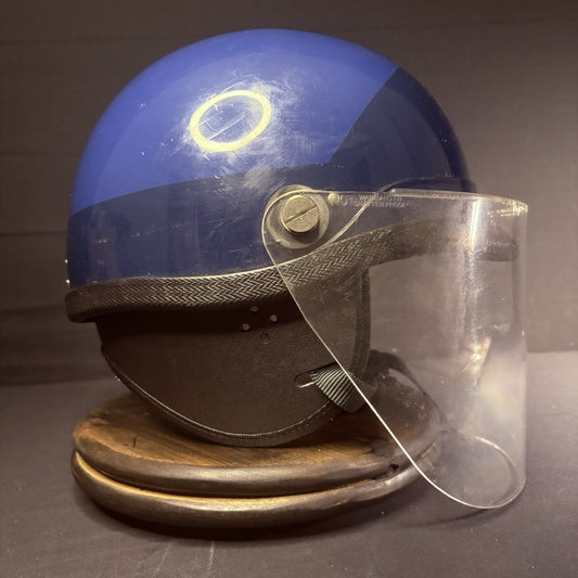 Vintage Police Riot Helmet Blue (Size Medium) w/ Removable Face Shield0
