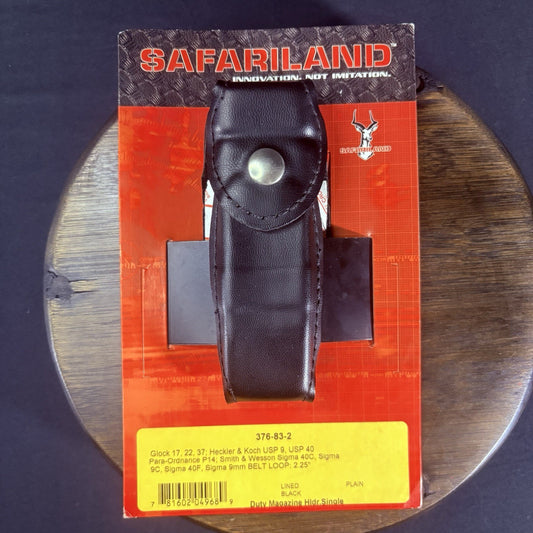 Safariland 376 Single Magazine Pouch Glock 9mm .40 .45 Black Leather Carrier0