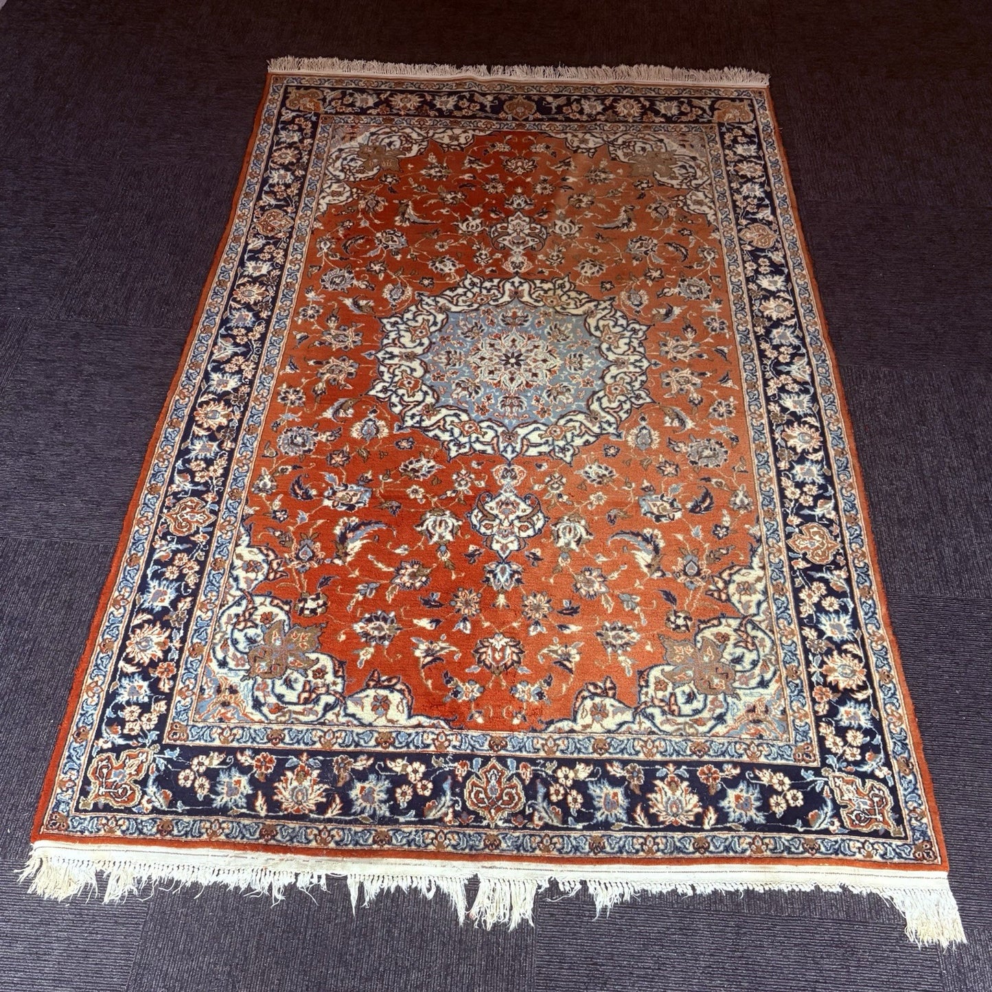 Persian Antique Hand Knotted Rug 5x7 Medallion 324KPSI 1970s Floral Rug1