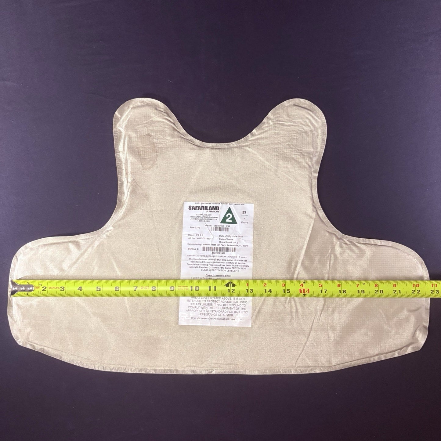 Safariland Stab Armor 2022 Size Large PS2.2 Spike Level 2 VERY THIN and FLEXIBLE8