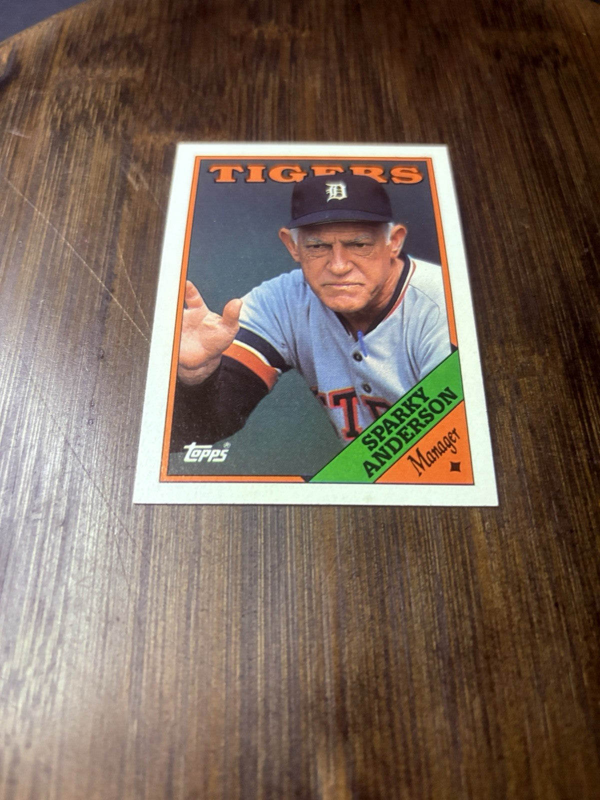 1988 Topps  Sparky Anderson Team Checklist #14 High Grade Baseball Card2
