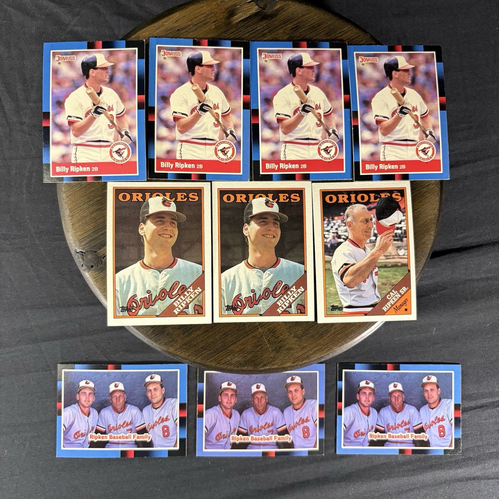 1988 Billy Ripken & Cal Ripken Sr. Error Card Lot Donruss & Topps High Grade0