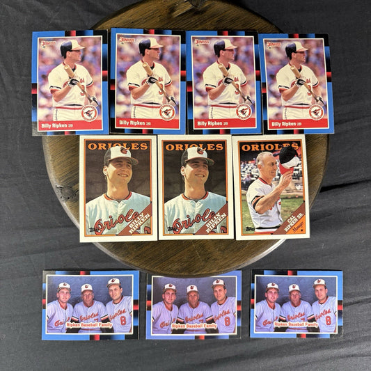 1988 Billy Ripken & Cal Ripken Sr. Error Card Lot Donruss & Topps High Grade0