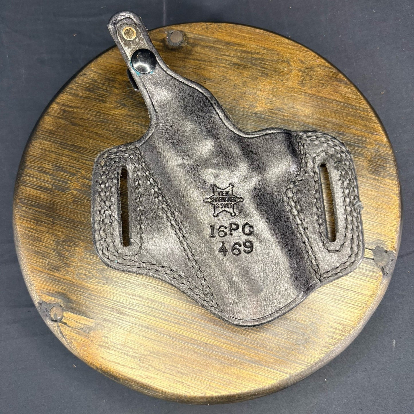 Tex Shoemaker 16PC Pancake Holster Black Basket Weave For S&W 39& 59 Broken Snap7