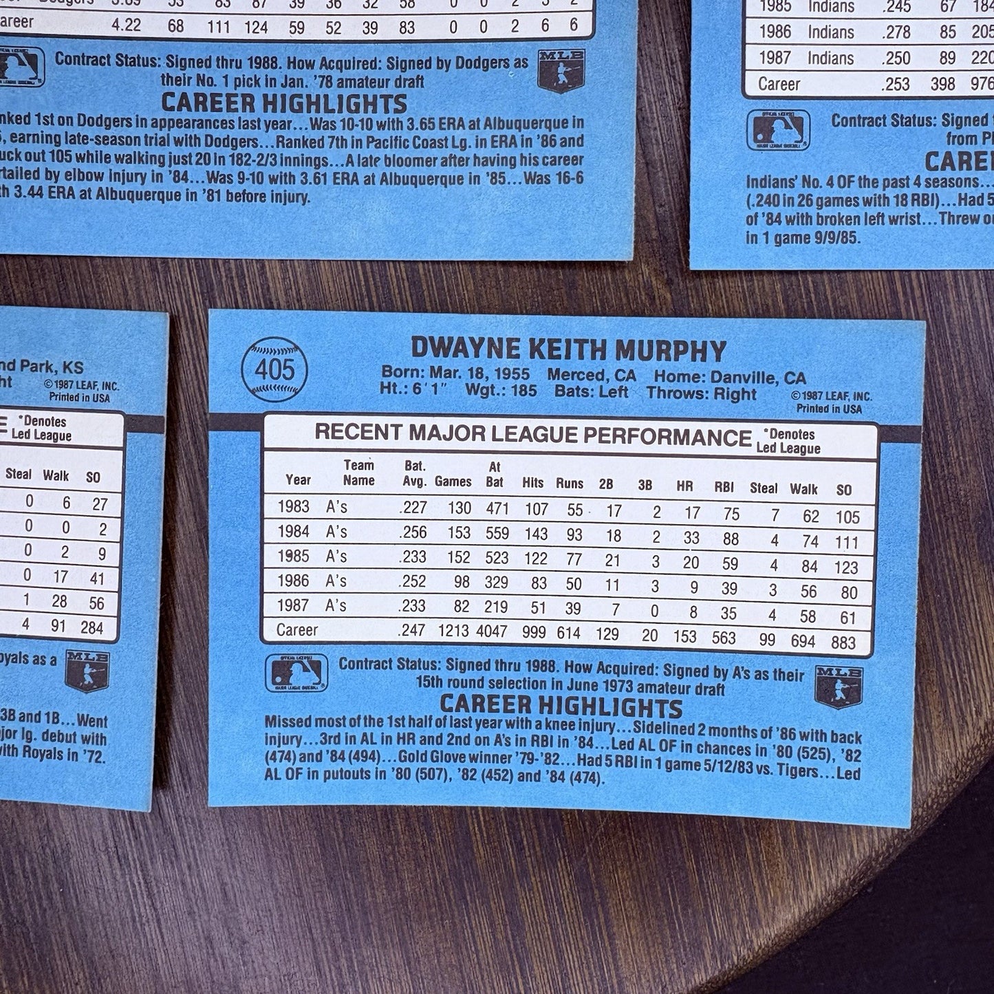 Donruss 1988 High Grade Cards #401, #402, #403, #404, #405 MLB Baseball (Lot 5)13