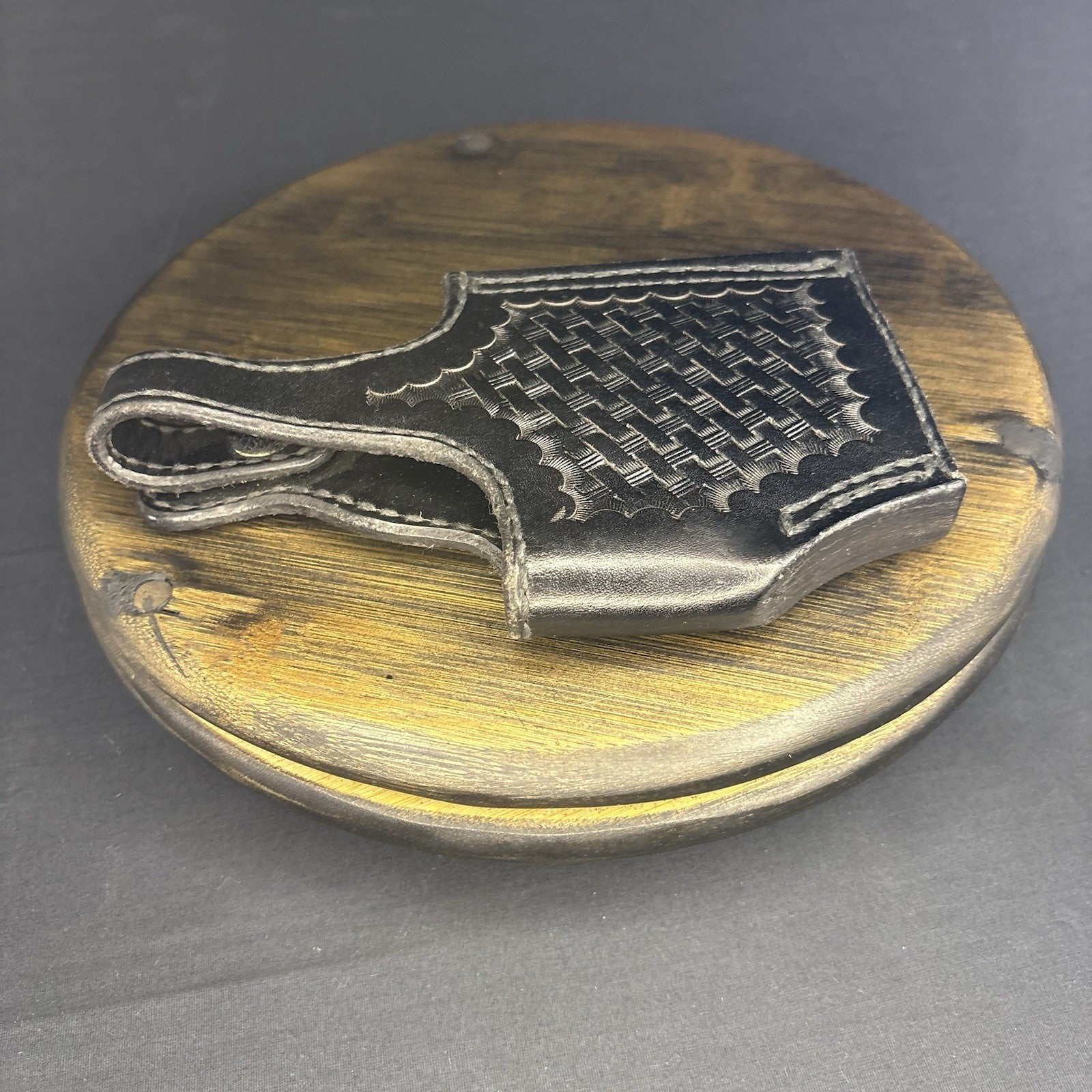 Tex Shoemaker 17H Basket Weave Holster For S&W 439 549 559 639 659 Snap Closure4