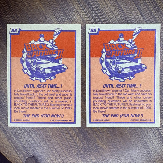 (Lot Of 2) 1989 Topps Back to the Future II #88 "Until Next Time...!" Card1
