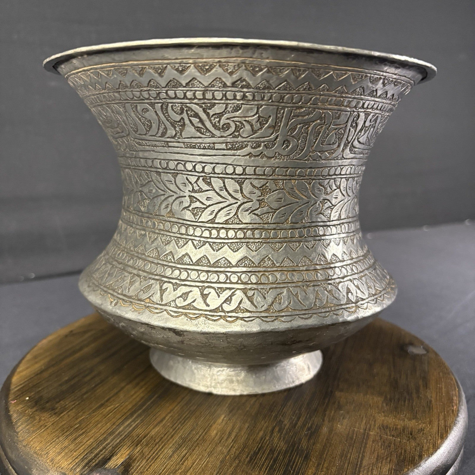 Copper Vessel Hand Hammered Islamic Calligraphy Tinned Qajar Era Late 1800s17