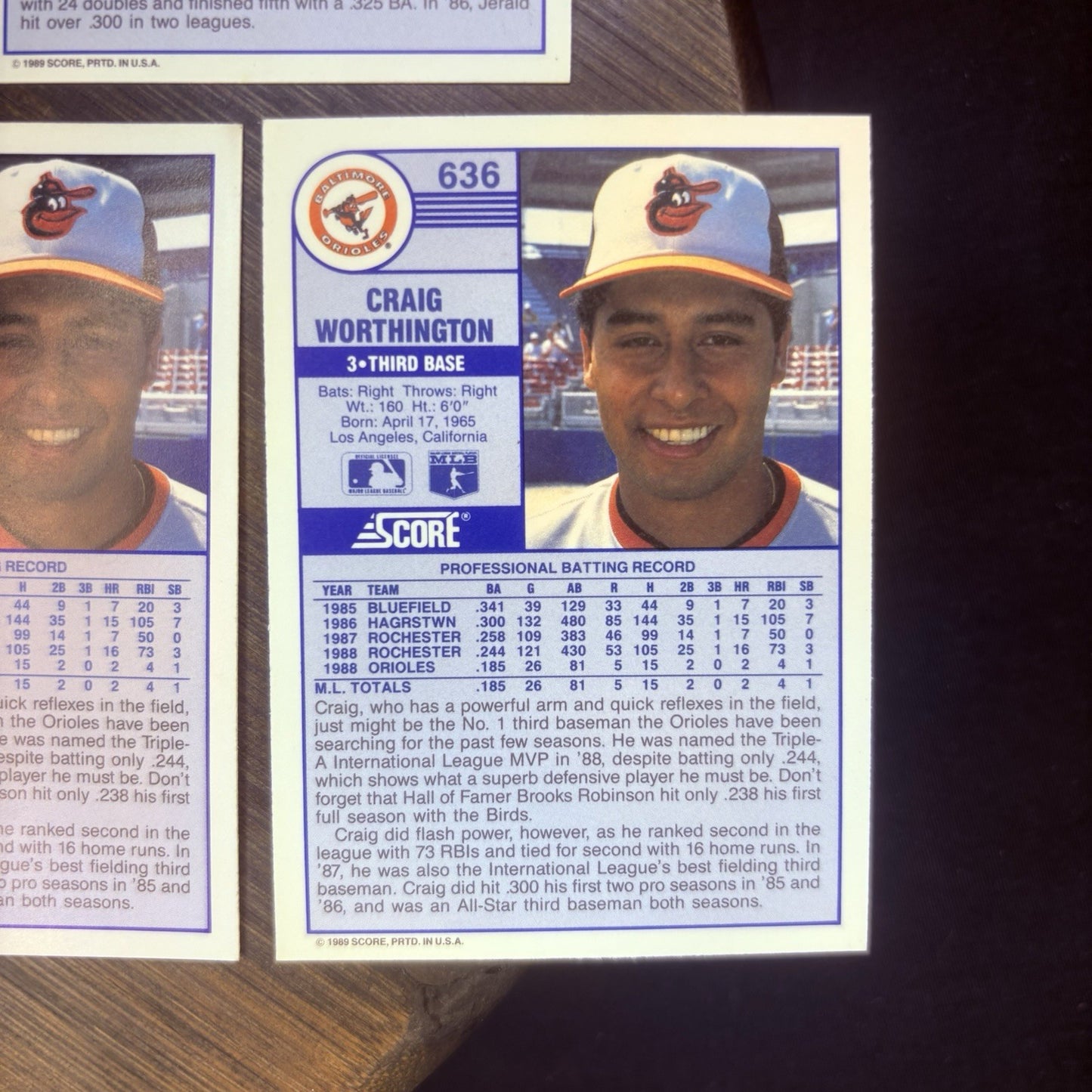 (Lot Of 7) 1989 Score Rookie Cards #644 Jerald Clark, #628 Charlie Hayes, #63612