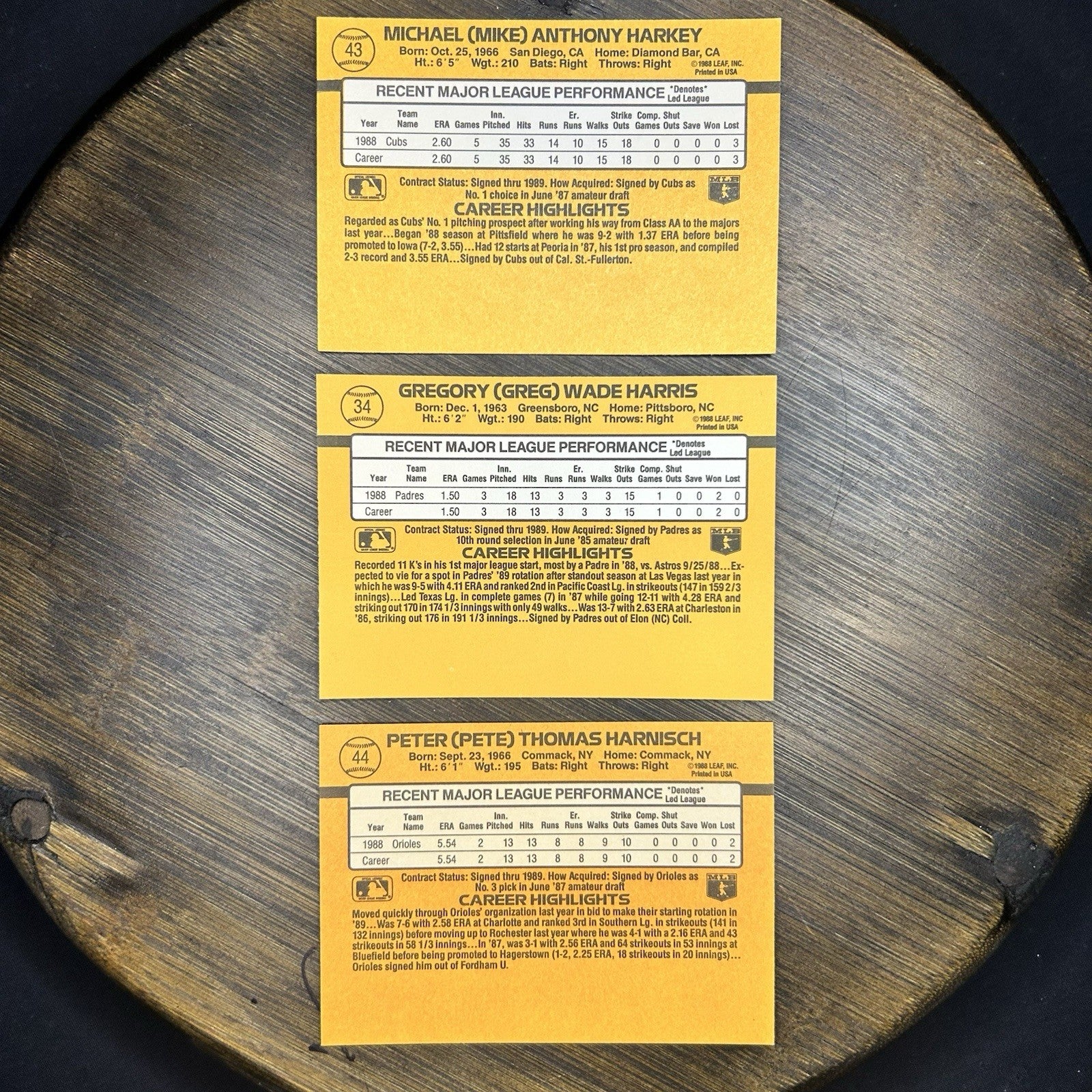 1989 Donruss #43 #34 #44 Rated Rookie Card (Lot Of 3) MLB Baseball Trading Cards1