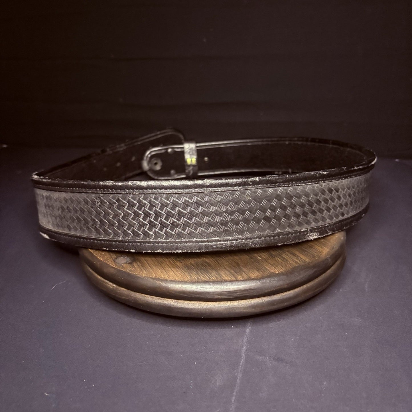 Bianchi Duty Belt (Size 40") Waist AccuMold Black Basket Weave Leather2