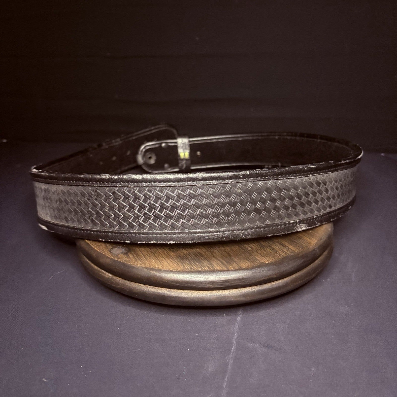 Bianchi Duty Belt (Size 40") Waist AccuMold Black Basket Weave Leather2
