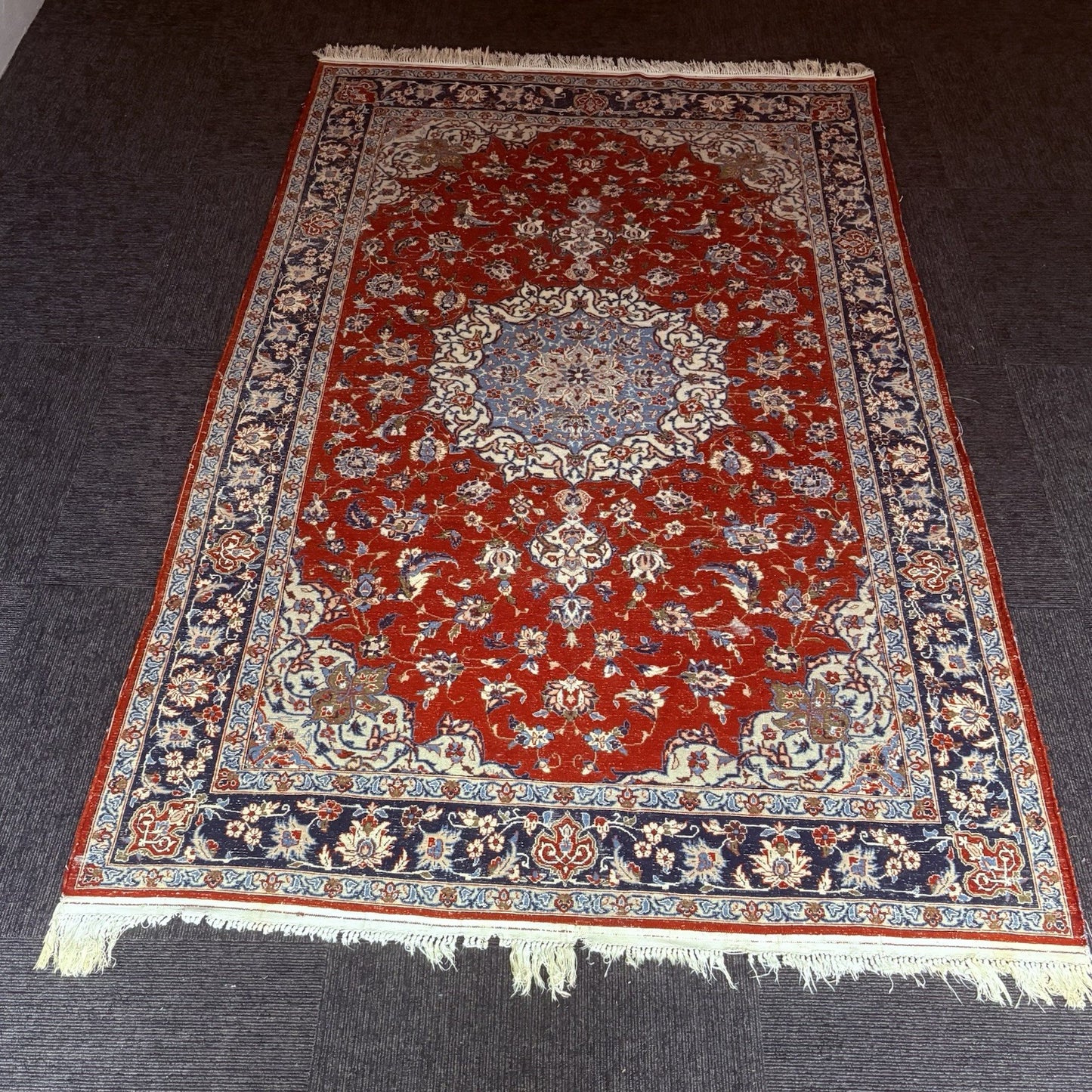 Semi-Antique Hand Knotted Rug 5x7 Medallion 324KPSI Estate Find 1970s Floral Rug13