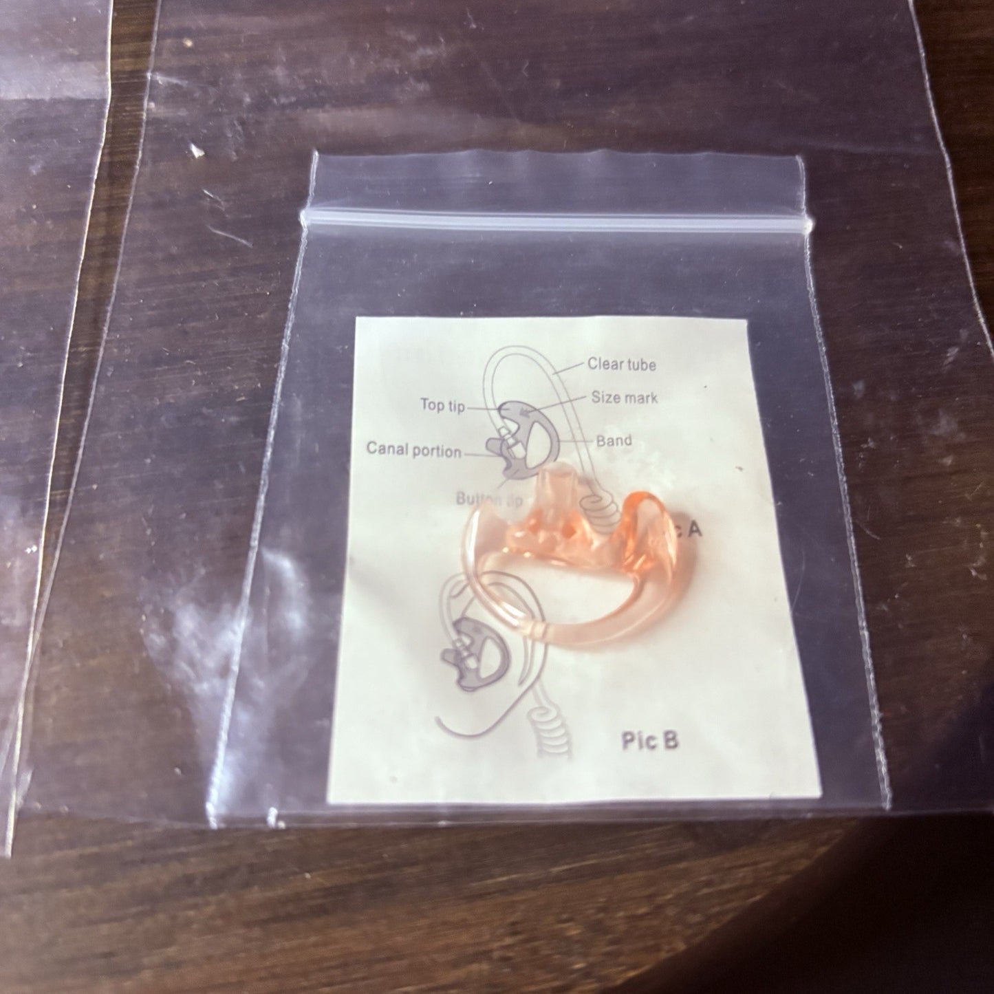 2 Police Radio Left Small Ear mold Open Ear Insert for Two Way Radio/Lapel GHOST2