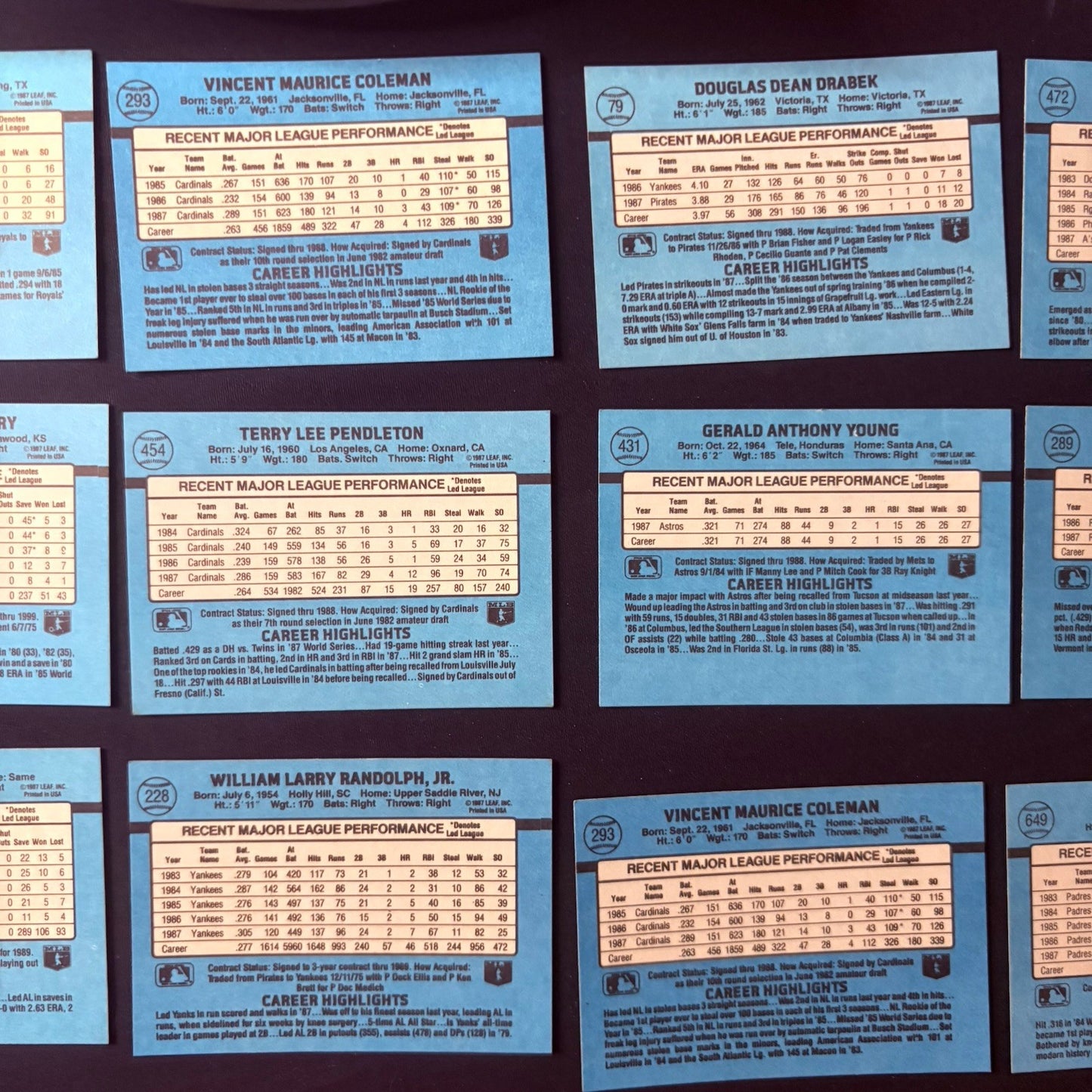 1987 Donruss High Grade Baseball  25 Card Lot #19