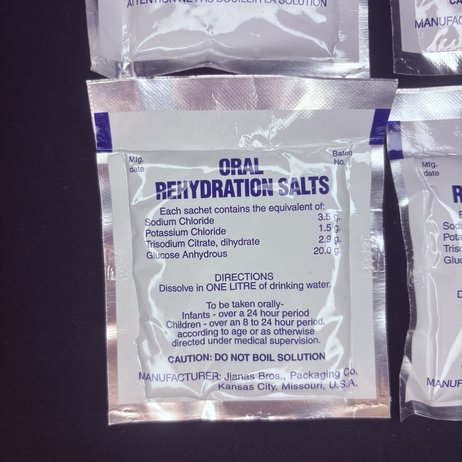 12 Pack Oral Rehydration Salt Jianas Bros Manufacturers Date 06181