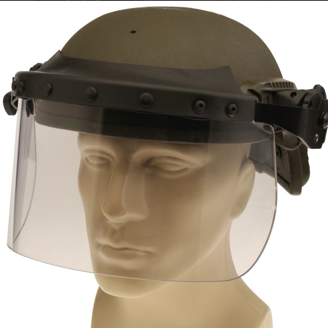 Rail Mounted DK7 Face Shield For Ballistic Helmet (With Mounts) Heavy Duty USED7