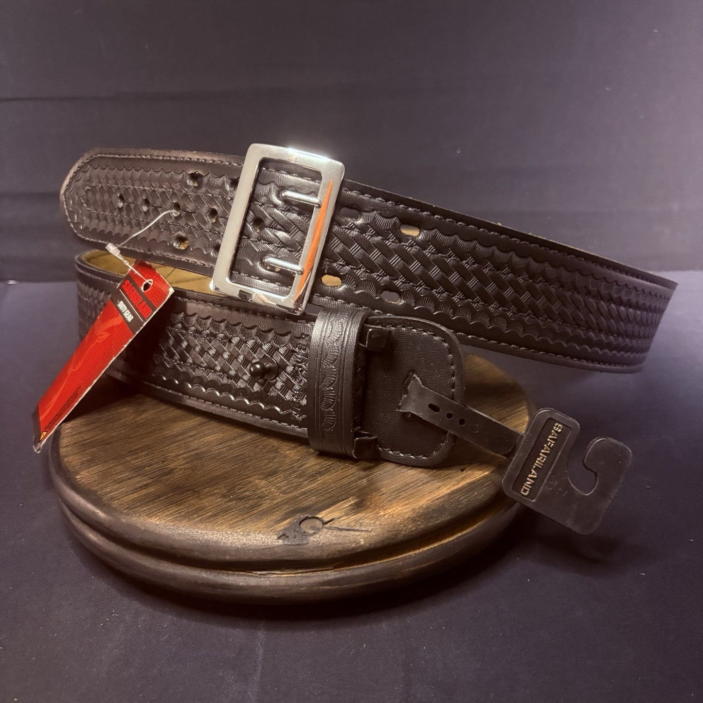 Safariland Model 87 Sam Browne Duty Belt - Size 48 - Basketweave - Black/ Chrome0
