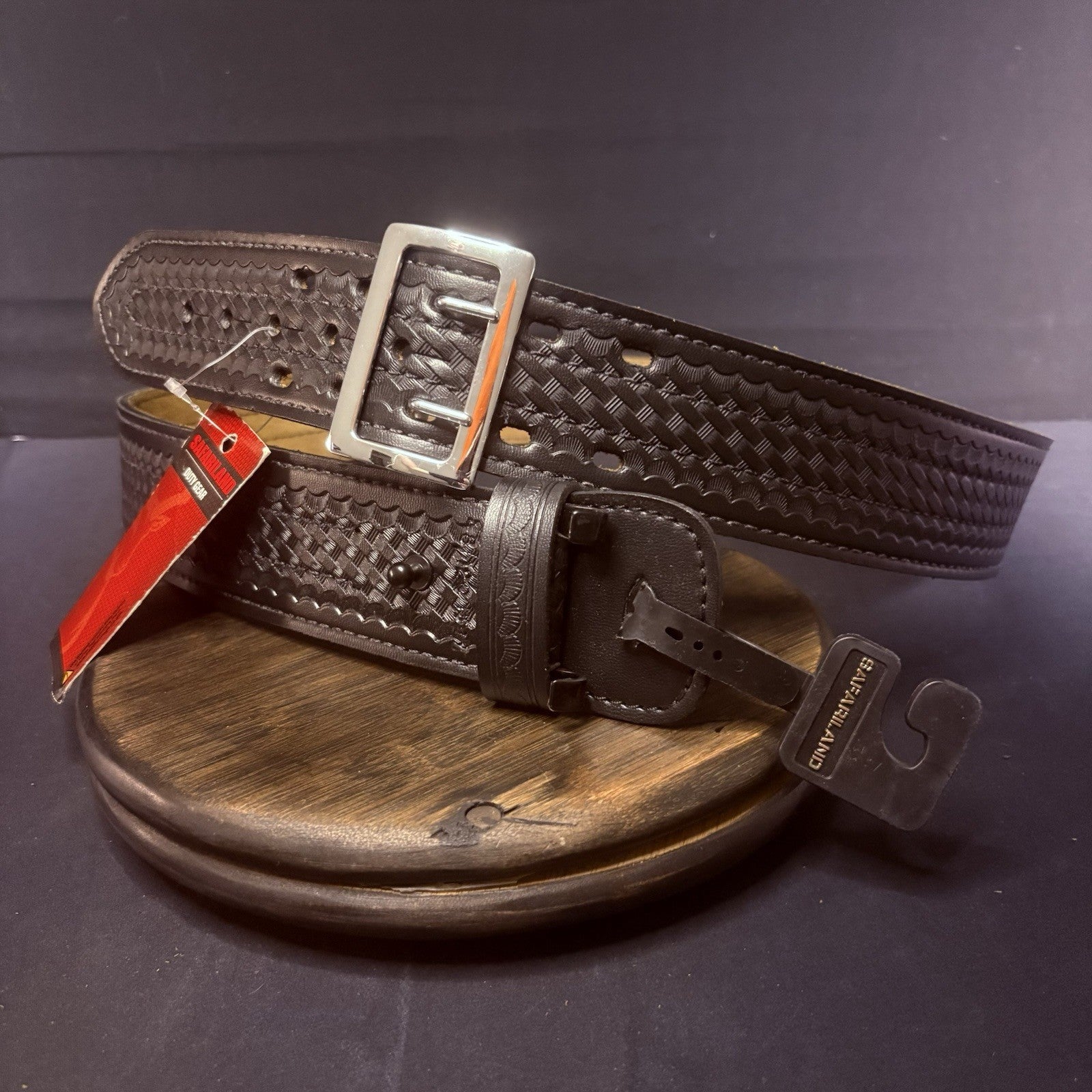 Safariland Model 87 Sam Browne Duty Belt - Size 48 - Basketweave - Black/ Chrome0