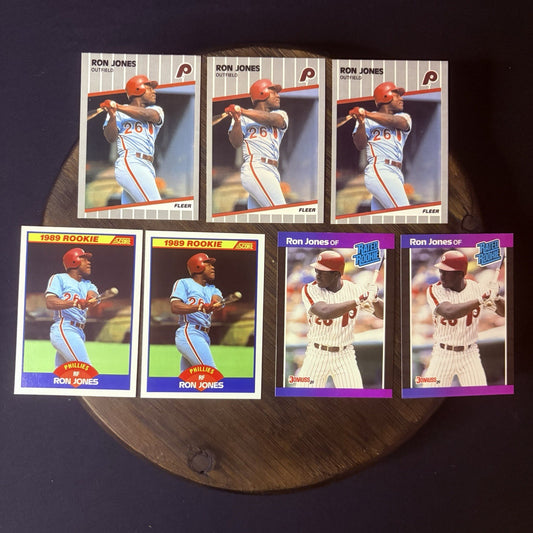 Ron Jones (Lot Of 7) Rated Rookie Cards, Donruss, Fleer, Score #574, #40, #6390