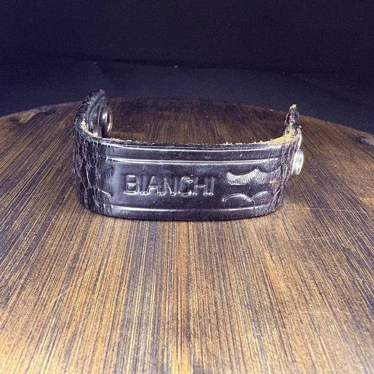 Bianchi Duty Belt Keeper Leather Black Basket Weave With Hidden Double Snaps0