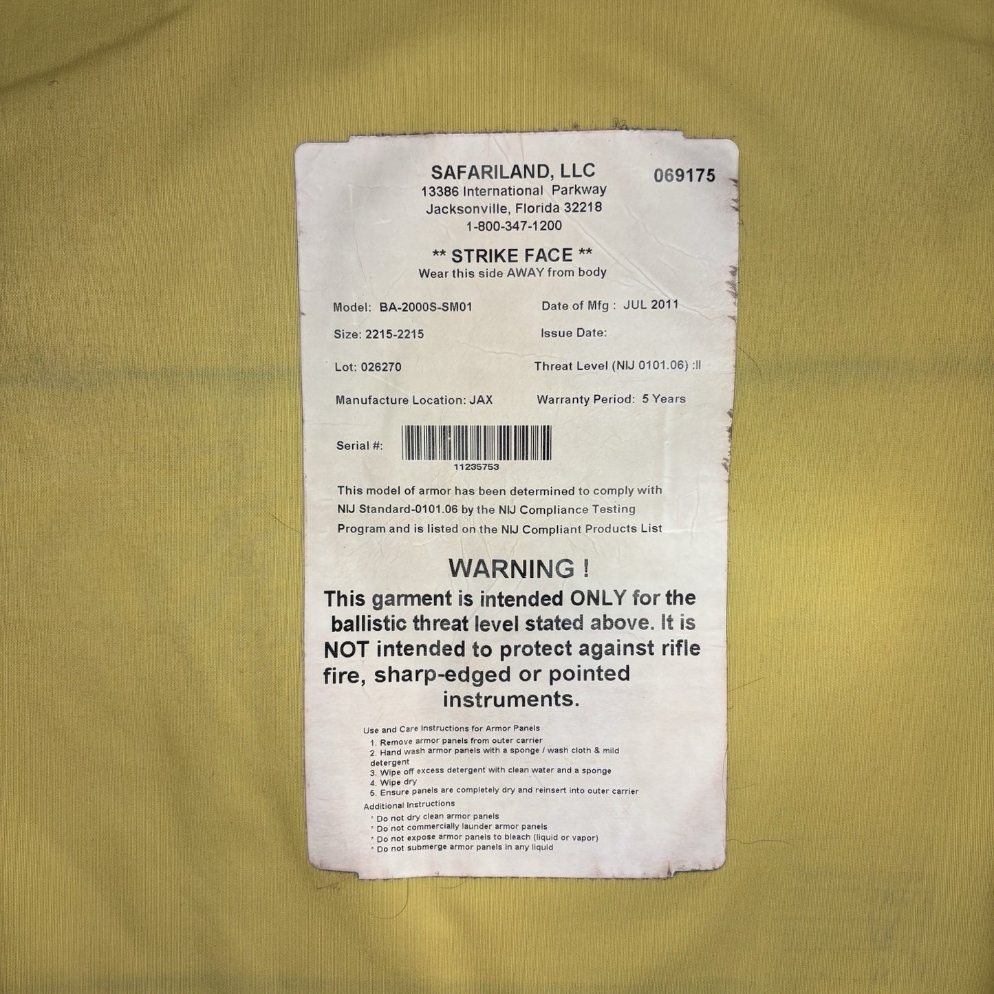 Second Chance Bullet Proof Vest Level II (2) Size XL Concealable Ballistic Vest7