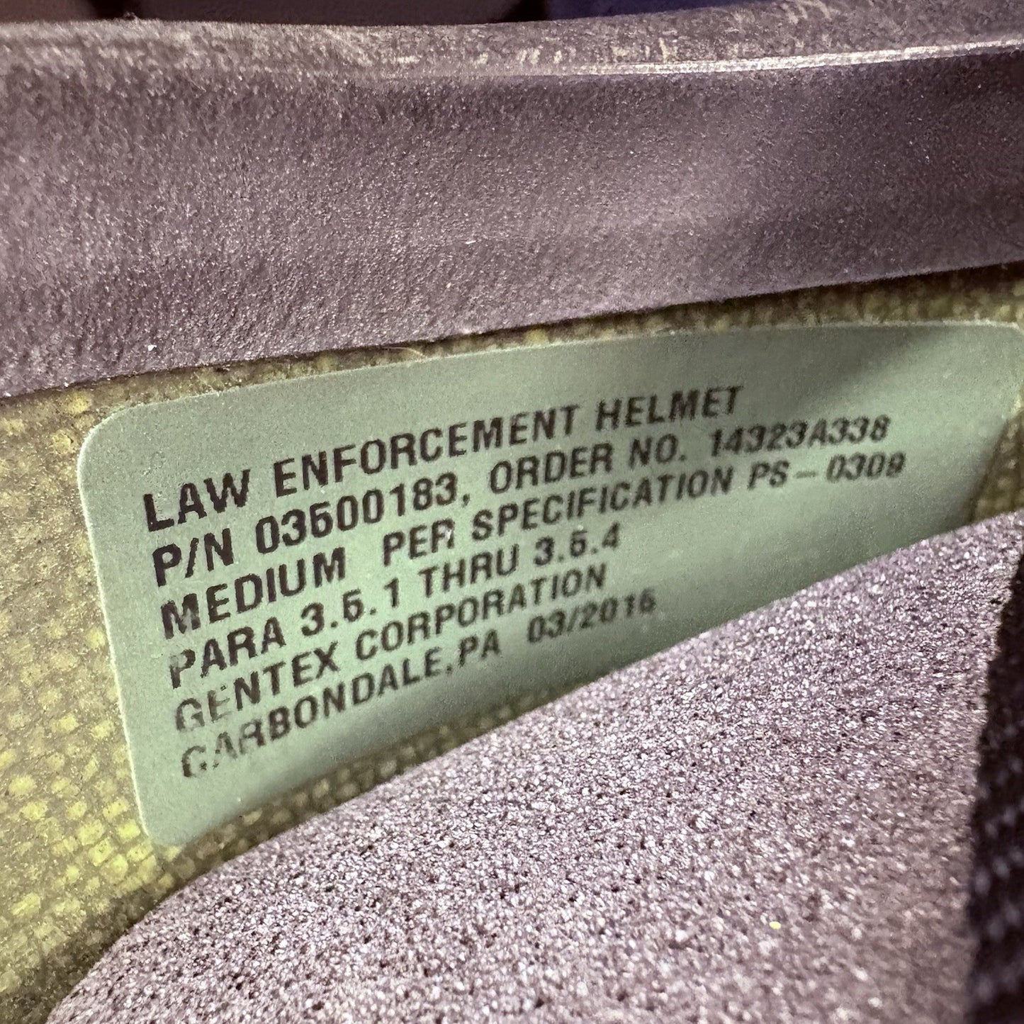 Gentex IIIA (3A) Ballistic Helmet USA Made -Size Medium- Bullet Proof3