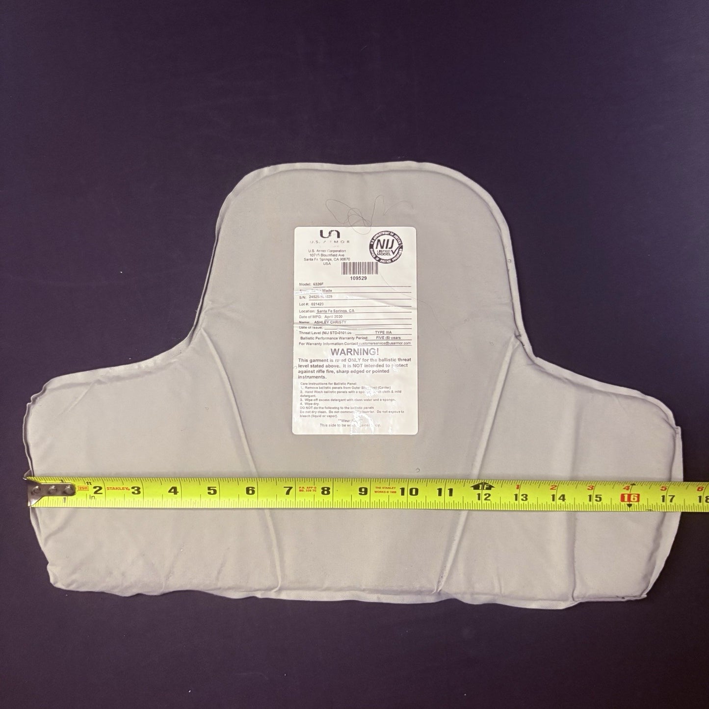 US Armor 3A Bullet Proof Vest Size FEMALE SMALL Ballistic IIIA Concealable11